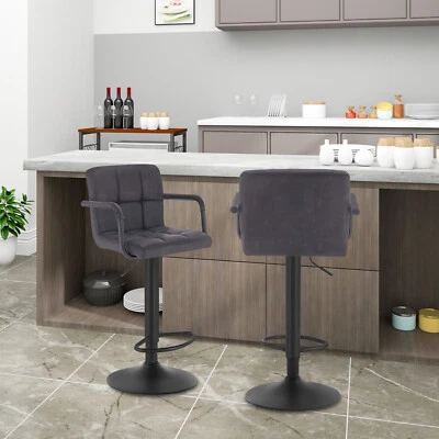 WOLTU 2X Bar Stools Chairs Breakfast Stools Kitchen PU Leather Adjustable Swivel