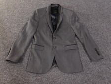 zara blazer men 36 gray wool two-button stretch comfort polyester business lined