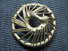 ABSTRACT BRUTALIST SWIRL BRASS HIPPIE BELT BUCKLE VINTAGE RARE HANDMADE 1970