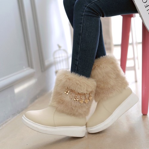 Thick Boots Metal Fashion Decor Fur 