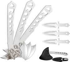 Set of 6 Full Tang Throwing Axes Tomahawks Hatchet Steel Throwing Knives Set