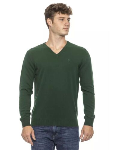Conte of Florence Classic V-Neck Wool Sweater  -  Sweaters  - Green - Picture 1 of 5