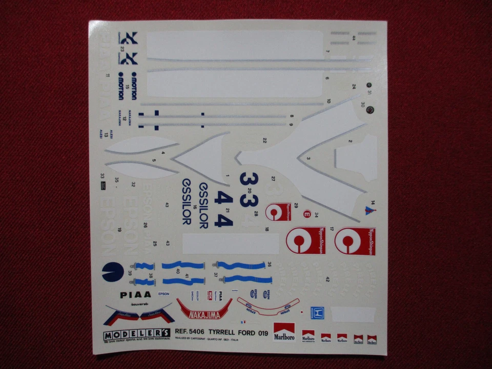 Tyrrell Ford 019 Formula 1 F1 Modeler's 1/24 Scale Model Kit Car Alesi Nakajima - Image 4 of 4