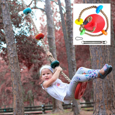 Climbing Rope Tree Swing Kids Jungle Platforms Multicolor Red Disc Swings Seat