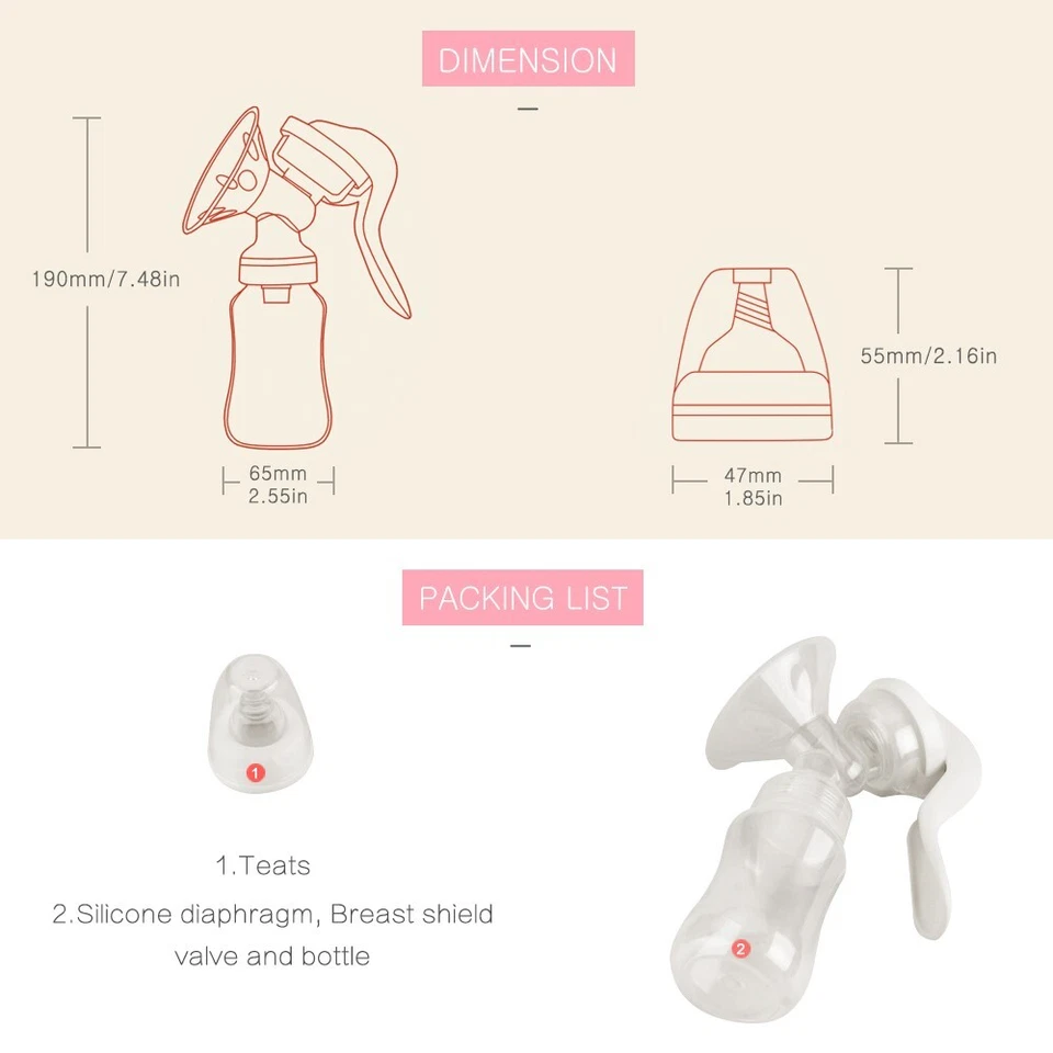 SLAIXIU Breast Pump for Baby and Manual Nipple Suction Milk Pump, Feeding bottle - Image 3 of 4