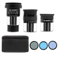 SVBONY SV233 6/17mm Plossl Eyepiece 2x Barlow Lens Moon Filter & ND4 Filter Kits
