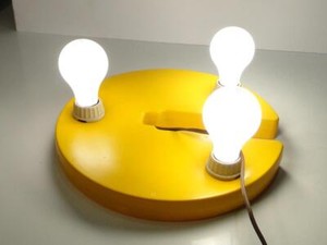 MCM Richard Kelly Yellow Pacman Style 3 Spot Umbrella Light Fixture
