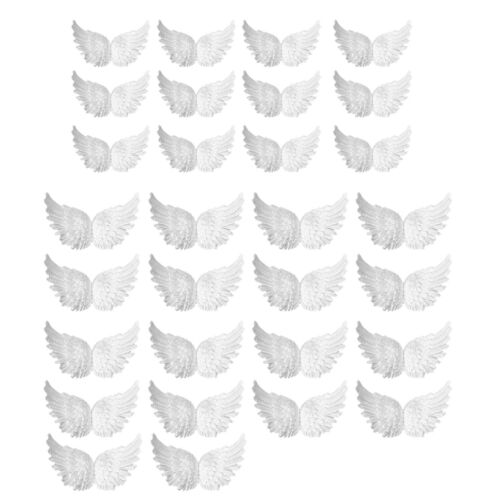 Mini Small Angel Wings for Crafts White Wings Patches Clothes Applique DIY Craft - Picture 1 of 11
