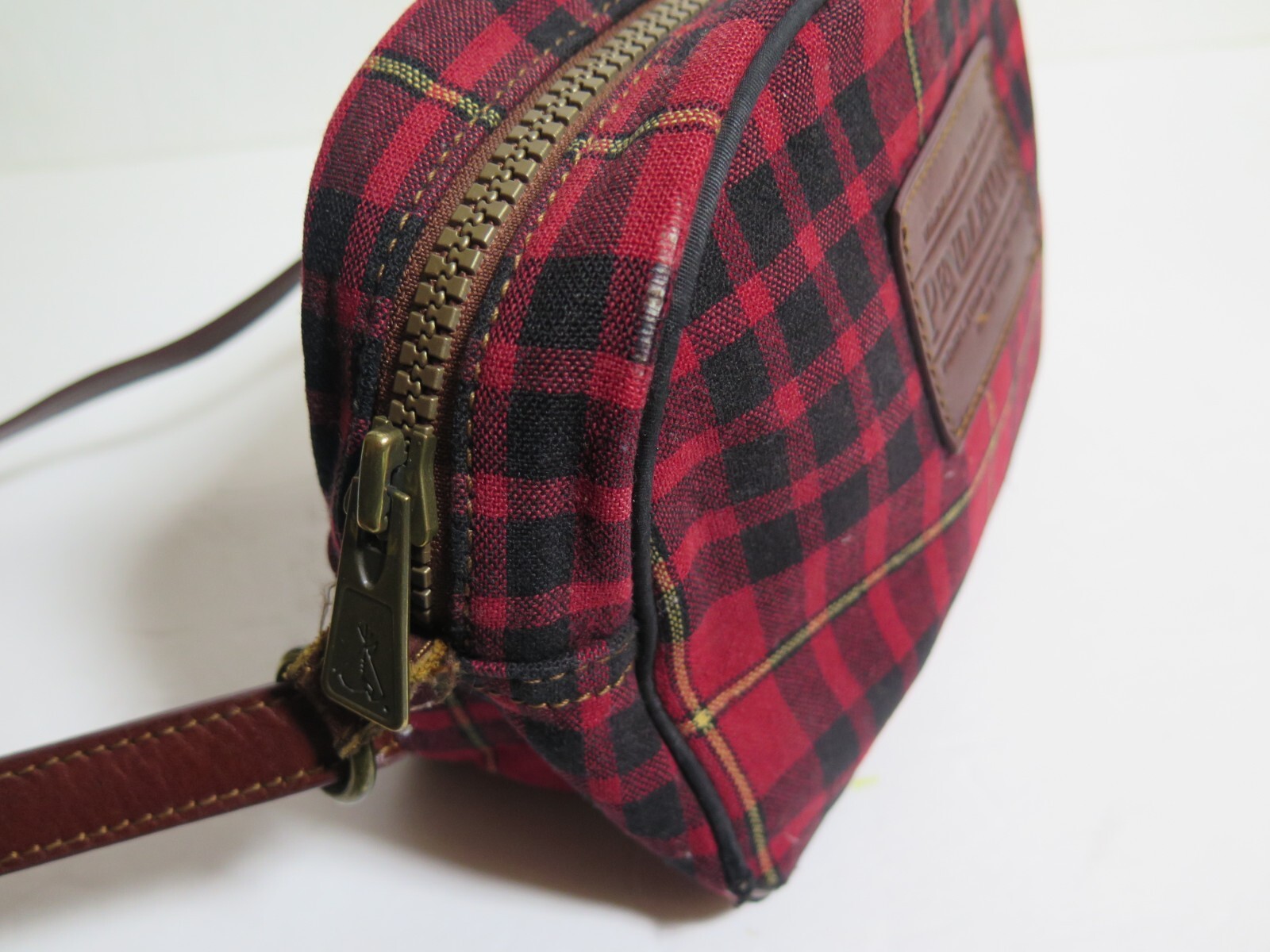 Pendleton Woolen Mills Wool Crossbody Purse Bag Red Black Plaid Pattern