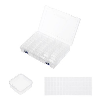 45 Slots Bead Storage Containers, Clear Plastic Bead Boxes with Labels