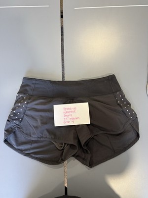 Lululemon Speed Short 2.5  Women s Size 4 Black Reflective Dot Lined Run Shorts