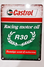 MAN CAVE BAR GARAGE STEEL METAL CASTROL R30 OIL SIGN MEMORABILIA GIFT