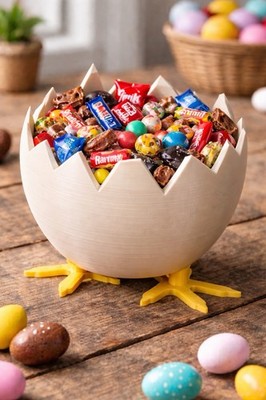 Ritter Sport Assorted Chocolates in Decorative Egg-Shaped Easter Container