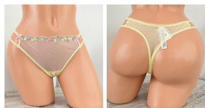 Victoria's Secret LARGE *PINK* WINK STRAPPY THONG *White & Mellow Yellow*