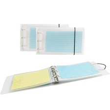 BYSLBTY 2 Pcs 3x5 Index Card binder with 40 inches, 2 pcs clear