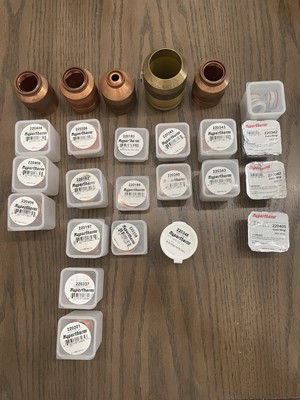 Mixed Lot Of 25 Hypertherm New & Used Nozzles Cutters Rings See Photo & Descrip