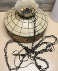 VTG 1960s70s Coca-Cola Faux Stained-Glass Hanging Light Lamp Sign Tiffany Style