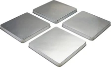 Reston Lloyd Square Gas Stove Burner Covers, Set of 4, Stainless Look 