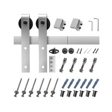 Kit Quincaillerie de Porte Grange Coulissante 244cm Finition Nickel Brossé