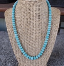 Choice Blue Amazonite Graduated Rondelle Beads 18" strand Temporary Strand
