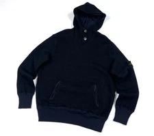 Auth Men's STONE ISLAND Blue Wool Casual Hooded Sweaters Jacket Size XL/XXL