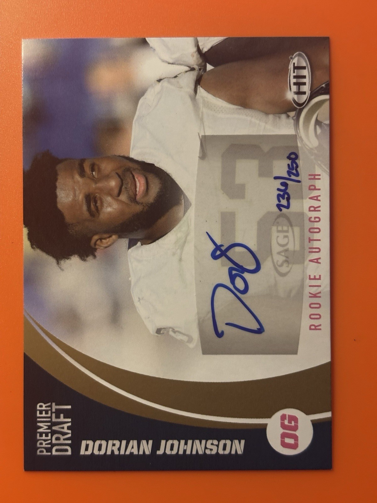 2017 SAGE HIT Dorian Johnson Auto Gold SP #A38 Pitt Panthers 236/250 🔥🔥