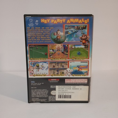 Super Monkey Ball (Nintendo GameCube, 2001) CIB Blockbuster Copy - Afbeelding 2 van 6