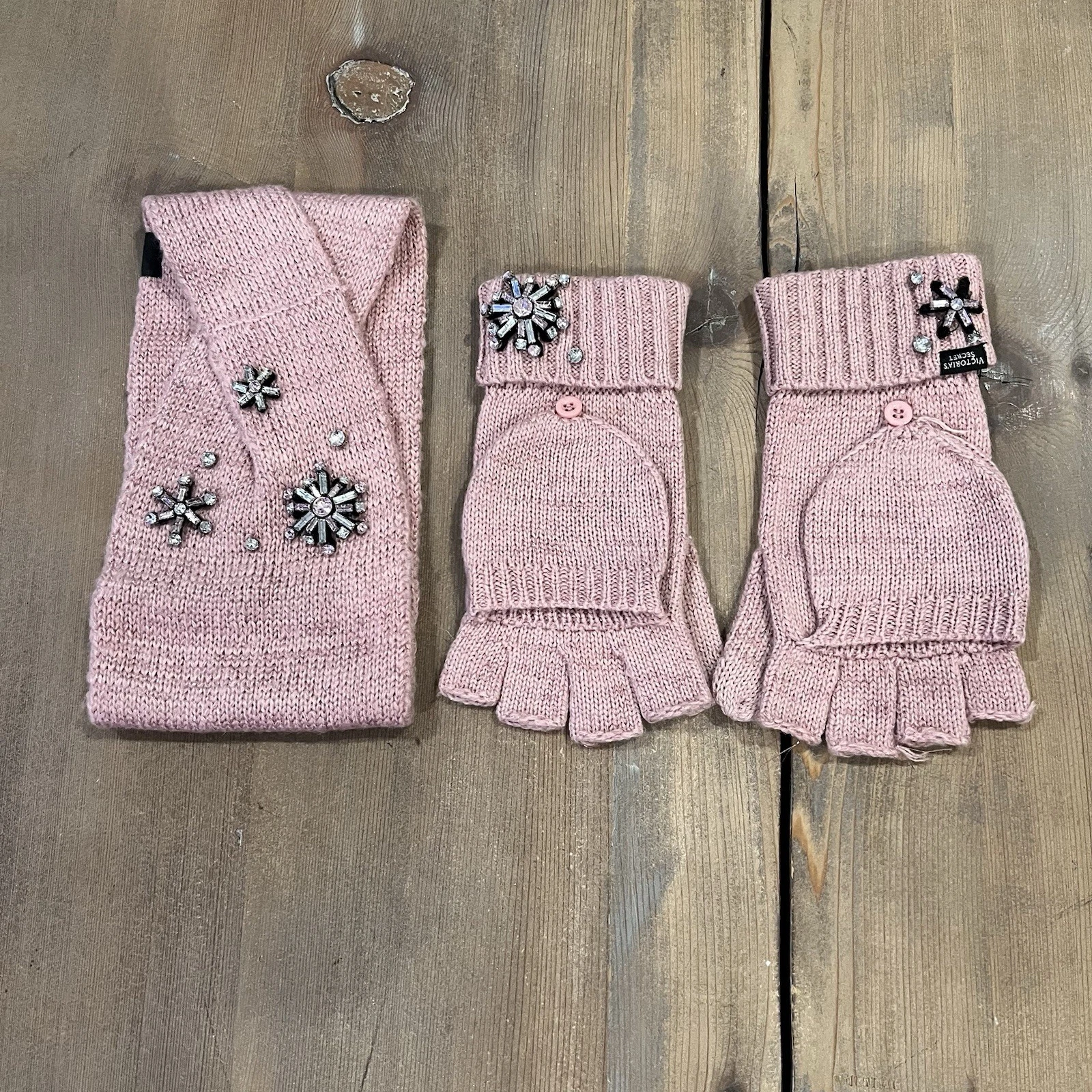 Victoria’s Secret Winter Angel Collection Snowflake Sparkle Gloves Headband OS