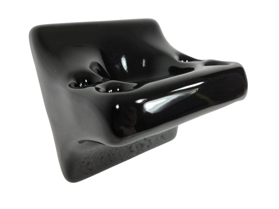 Vintage Black Ceramic Tile Soap Dish Tumbler Cup Tray Toothbrush Holder Set - Image 3 of 4