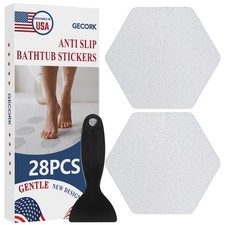 28pc Non Slip Shower Stickers Clear Hexagon Anti Slip Bath Tub Floor Adhesive