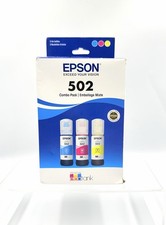 Epson EcoTank Ink 502 Combo Pack Cyan Magenta Yellow Exp. 3/26 Box Damage