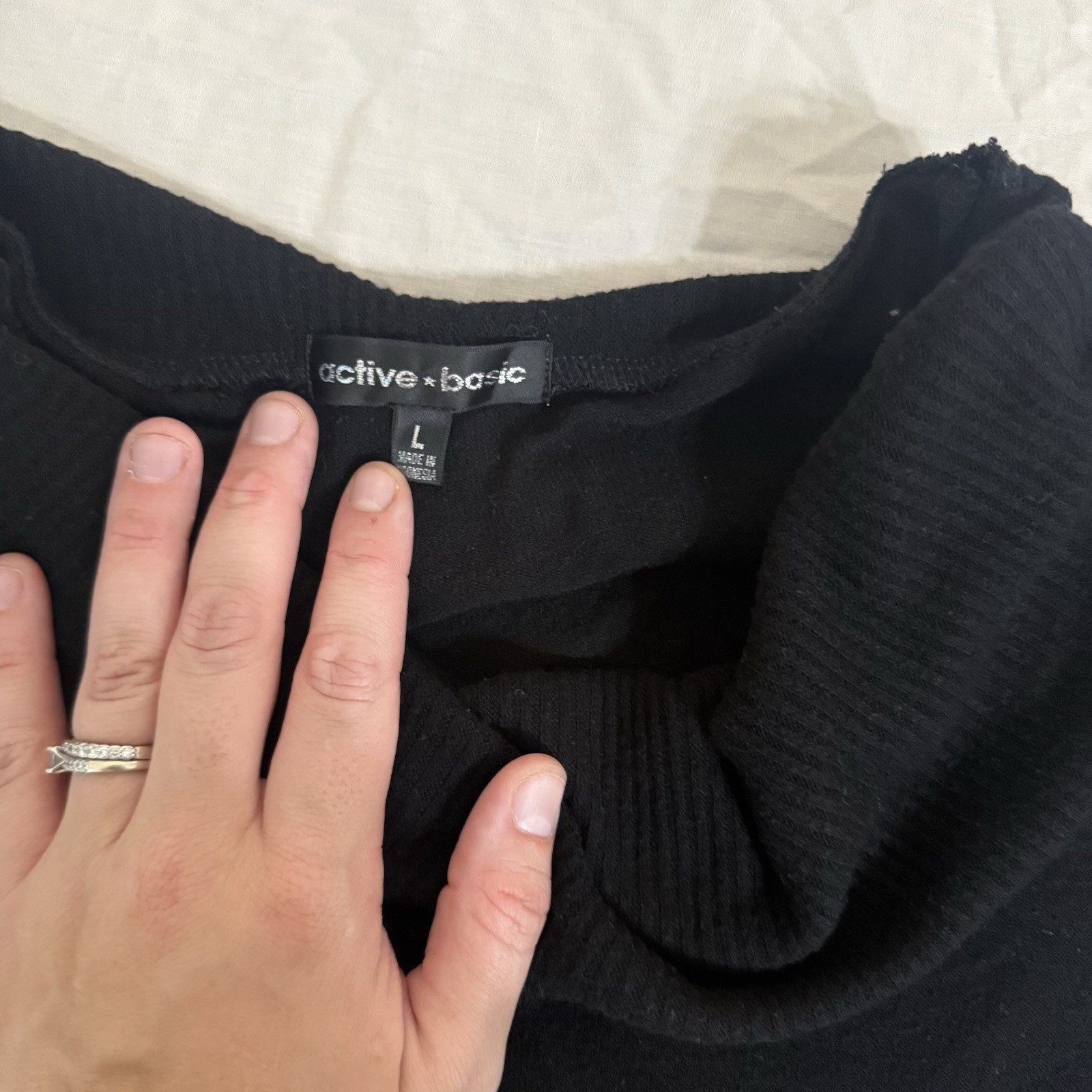 Active Basic Black Cowl Neck Short Sleeve Top - image 2