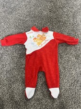 Vintage Original Care Bears Christmas Baby Footed One Piece 0-3 Small