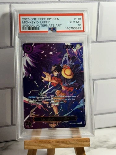 25 ONE PIECE OP13 CARRYING ON HIS WILL OP09-119 MONKEY D LUFFY PSA 10 SP ALT ART