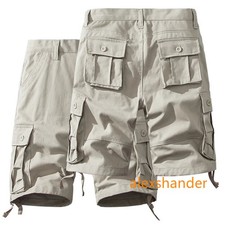 Men's Summer Cargo Shorts Pure Cotton Half Pants with Pockets Large Size Regular