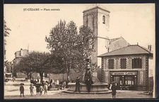 CPA St-Cézaire, Place centrale 