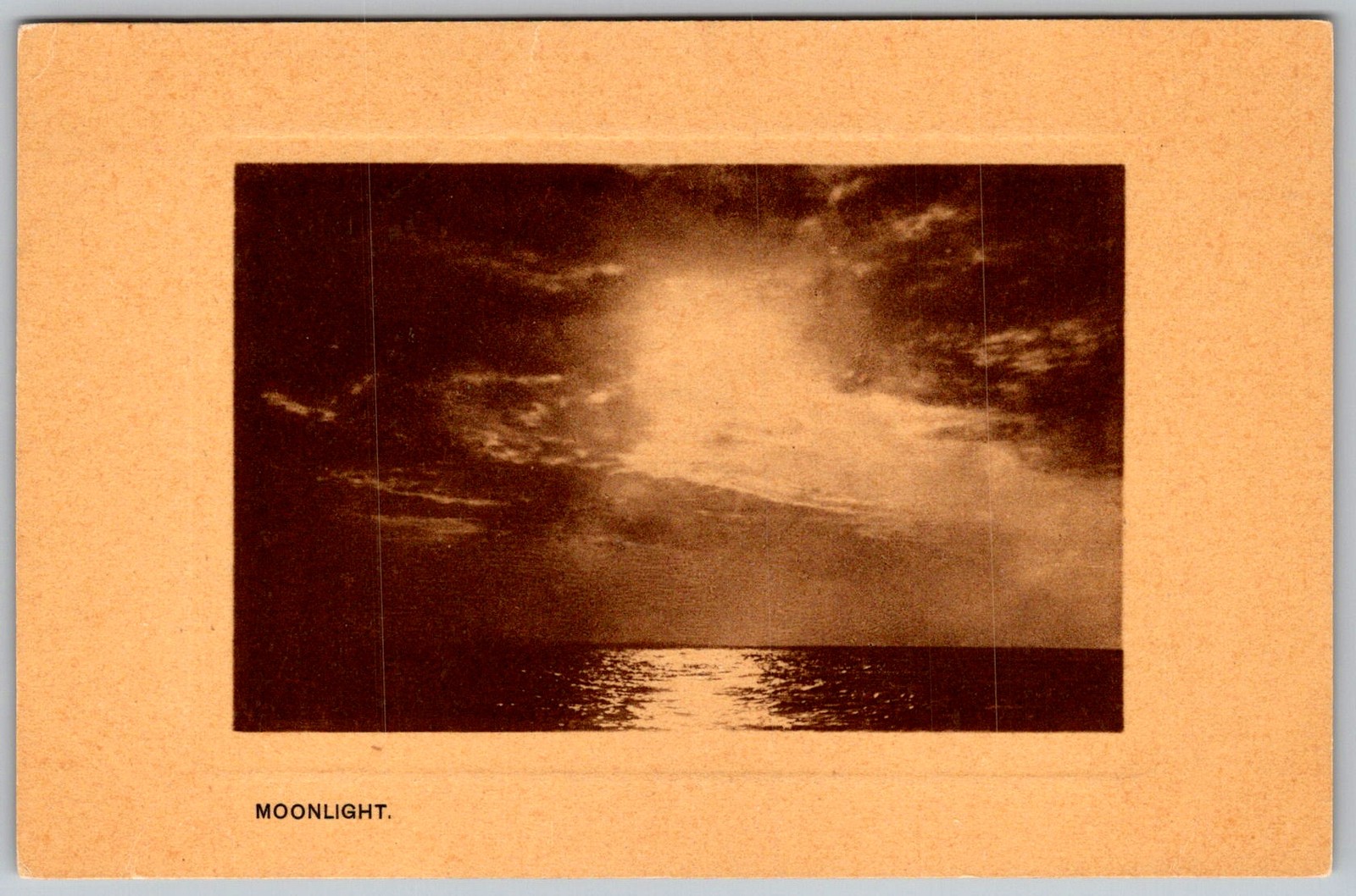 Antique Postcard Moonlight Sea Scene 1910s