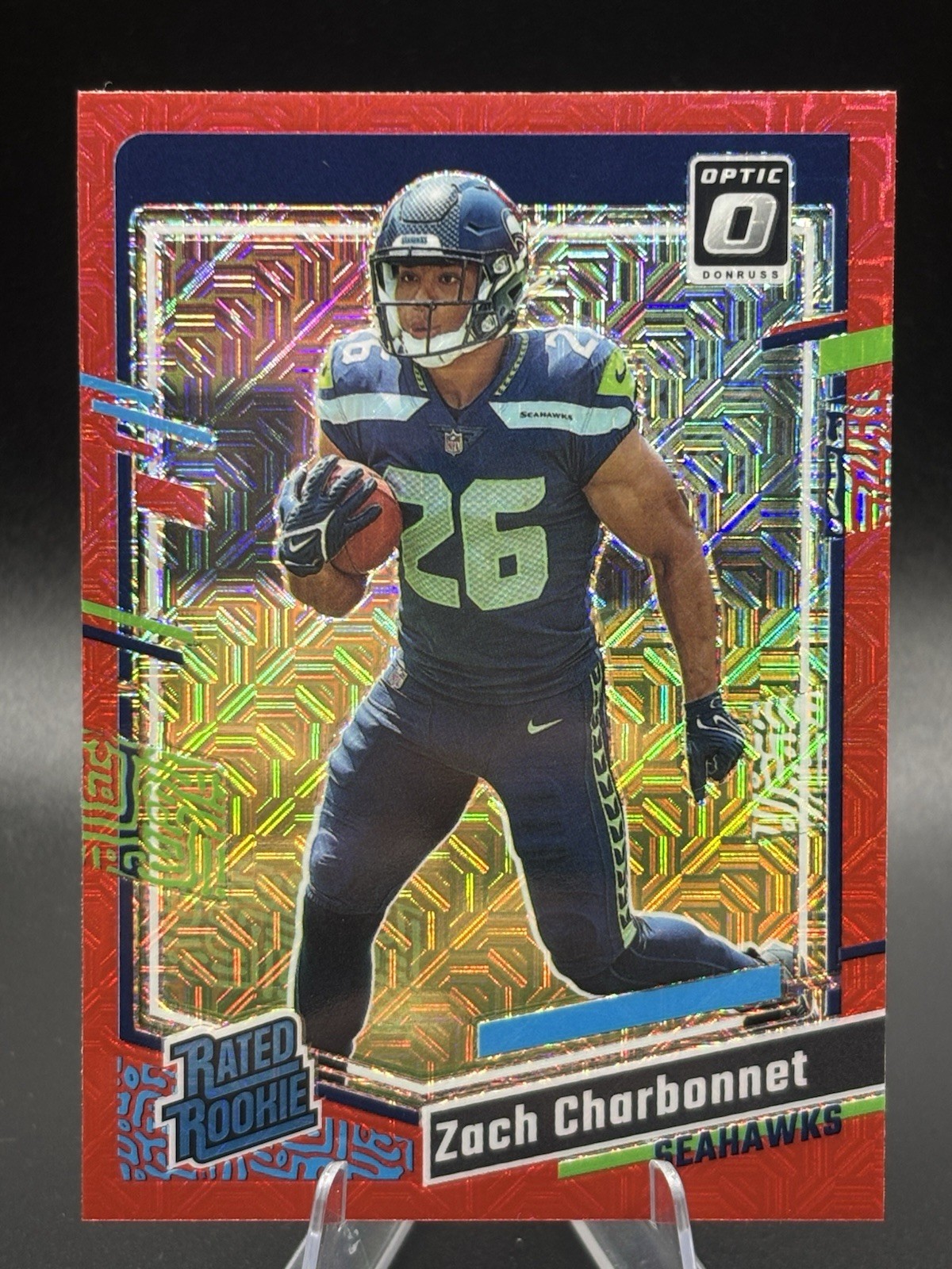 2023 Panini Donruss Optic - Zach Charbonnet #294 Red Mojo Rated Rookie Prizm