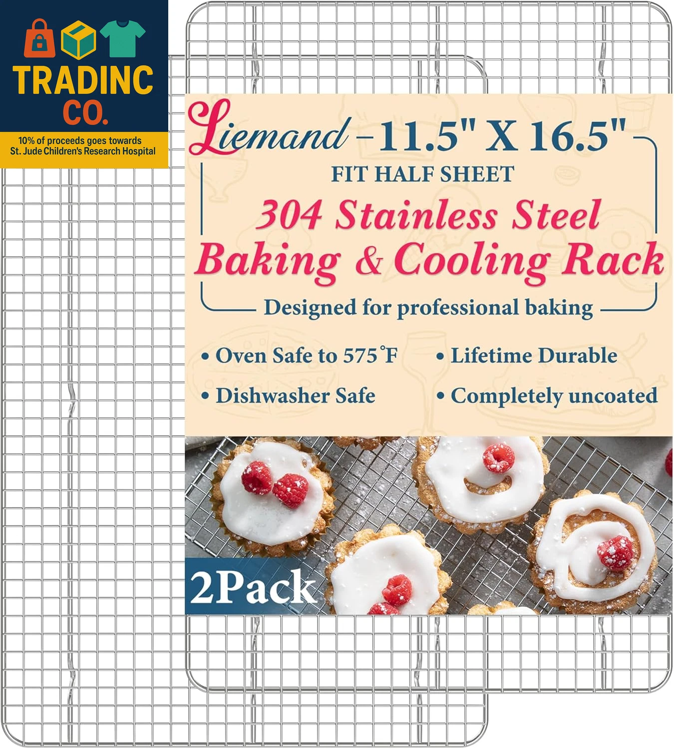 Cooling Racks for Cooking and Baking - 11.5"X16.5" Oven Safe Premium Stainless S
Opens in a new wind
