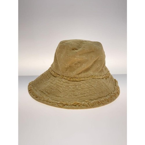 LOUIS VUITTON Bucket Hat Size S Cotton Beige Solid Color Women's Authentic