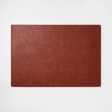 Faux Leather Desk Mat Brown Desk Pad Protector, Polyurethane