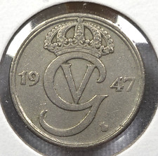 Sweden - 25 Ore - 1947 - Nickel-Brass KM#798 coin ask4bud