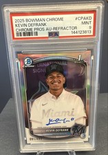 2025 Bowman Chrome Prospect Auto Kevin Defrank Refractor/499 CPAKD Marlins PSA 9