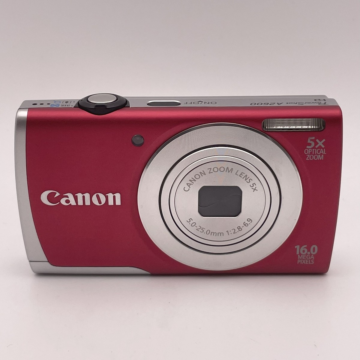 Canon PowerShot A2600 16.0MP Digital Camera – Red – Working