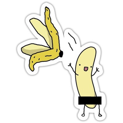 Striptease Banane Zensurbalken Witzig Aufkleber Sticker, max. 10 x 10 cm