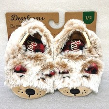 Dearfoams Cozy Comfort Baby Bear Toddler Slippers Size 1-2 NEW