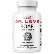 Nature’s NutriWave Dr. Love Roar Lion’s Mane Mushroom 60 Ct Exp 01/27