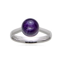 Brasilianischer 4,5 Kt Amethyst Sterling Silber Ring- Echtschmuck