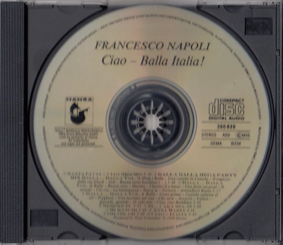 FRANCESCO NAPOLI Ciao - Balla Italia! CD Album 1990 RAR & WIE NEU Italo Pop Hits - Bild 4 von 4