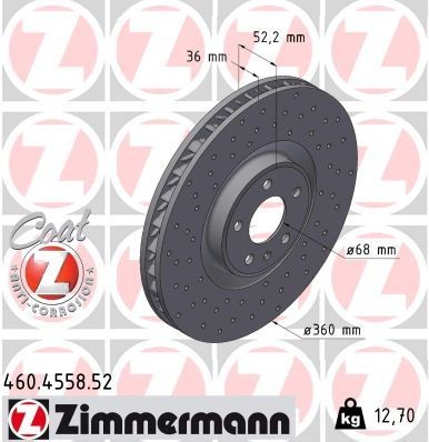 Zimmermann Bremsscheibe 460.4558.52 FüR Porsche-image